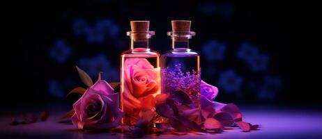 Lavender oil bottle photo