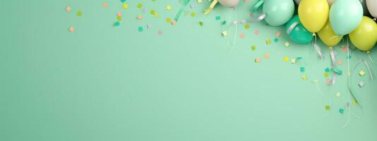 Soft pastel background with balloons photo