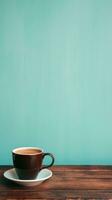 Minimalist background with cup of coffee photo