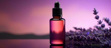 Lavender oil bottle photo