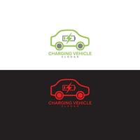 Electric vehicle charging station logo. Electric car icon logo design vector