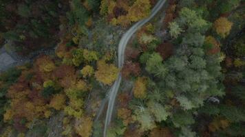 aereo Visualizza di un' avvolgimento strada nel il montagne video