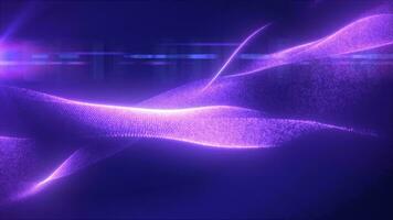 Purple glowing magic waves from energy particles abstract background video