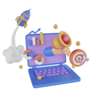 Creator Digital Marketing 3D Illustration png