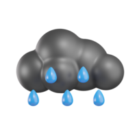regn molnig väder 3d illustration png