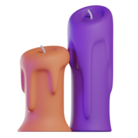 velas Víspera de Todos los Santos 3d ilustración png