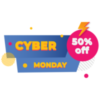 cyber Lundi promotion Couleur 2d illustration png