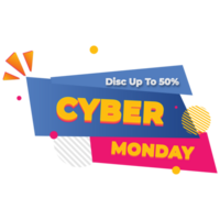 Cyber Monday Up to 50 Color 2D Illustration png