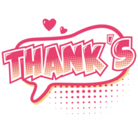 Thanks Comic Sound Retro Color 2D Illustration png