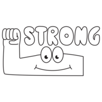 Keep Strong Sticker Pack Outline 2D Illustration png