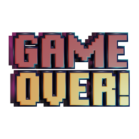 Game Over Gaming 3D Illustration png