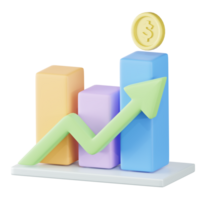 toenemen tabel accounting financiën 3d illustratie png