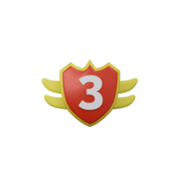 distintivo 3 realizzazione badge 3d illustrazione png