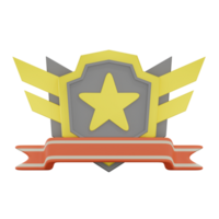 ster titel prestatie badges 3d illustratie png