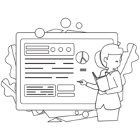 contabile insegnante schema 2d illustrazione png