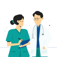 sjuksköterska och läkare medicinsk Färg 2d illustration png