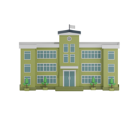 School Building 9 3D Illustration png