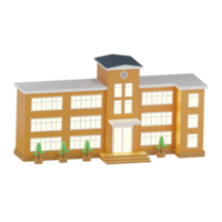 School Building 5 Left Angle 3D Illustration png