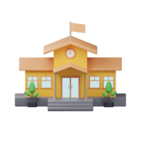 School Building 1 3D Illustration png