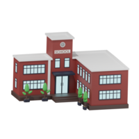 School Building 17 Left Angle 3D Illustration png