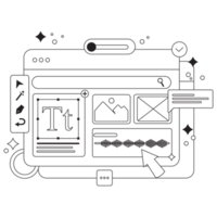 interfaccia concetto digitale attrezzo scatola schema 2d illustrazione png