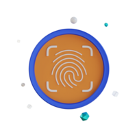 Fingerprint Cyber Security 3D Illustrations png