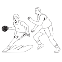 dribbelen sport mensen schets 2d illustratie png