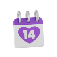 fecha enamorado icono 3d ilustración png