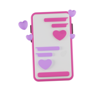 Phone Valentine 3D Illustration png