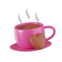 caffè e biscotto San Valentino 3d illustrazione png