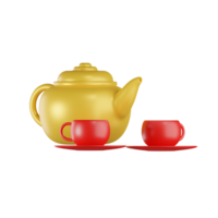 theepot Chinese nieuw jaar 3d illustraties png