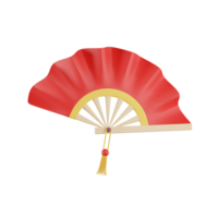 Hand held Fan Chinese New Year 3D Illustrations png