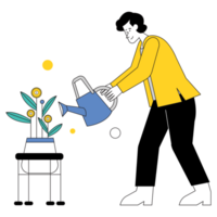 Watering People Finance Color 2D Illustration png