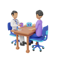 Doctor Consulting Patient Medical Healthcare 3D Illustrations png