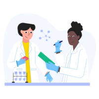 Discuss Scientist 2D Color Illustrations png