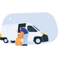 Pick Up Stuff Package Delivery 2D Color Illustrations png