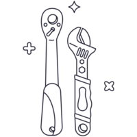 Wrench Toolkit 2D Outline Illustrations png