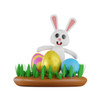 Rabbit and Egg Easter 3D Illustrations png