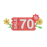 Coupon Discount Spring Sale 3D Illustrations png