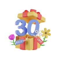 Box Discount Spring Sale 3D Illustrations png