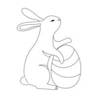 Standing Bunny Easter Outline 2D Illustrations png