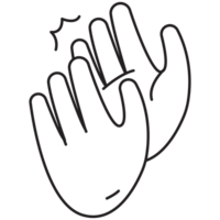 Claps Hand Gesture Outline 2D Illustrations png