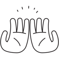 Pray Hand Gesture Outline 2D Illustrations png