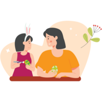 Coloring With Mom Easter Color 2D Illustrations png