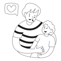 Love Son Fathers Day Outline 2D Illustrations png