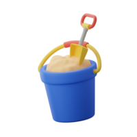 Sand Bucket Beach Summer 3D Illustrations png