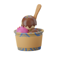 Ice Cream Cup 3D Illustrations png