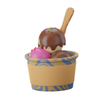 hielo crema taza 3d ilustraciones png