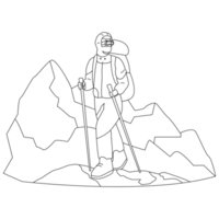 Iceberg Outdoor Adventure Outline 2D Illustrations png