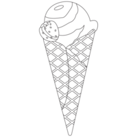 Strawberry Slice Ice Cream 2D Outline Illustrations png